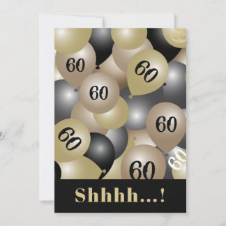 Black Gold 60. Geburtstag Ballon Einladung