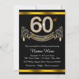 Black Gold 60. Geburtstagsparty Einladung