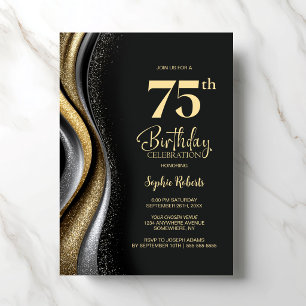 Black Gold 75. Geburtstagsfeier Einladung