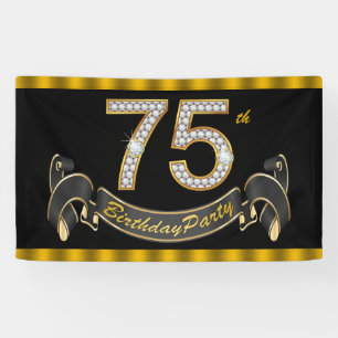 Black Gold 75. Geburtstagsparty Banner
