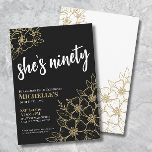 Black Gold 90. Geburtstagsparty Einladung
