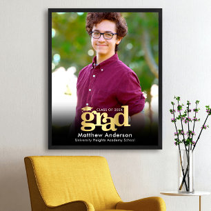 Black Gold Abschluss Foto Fett Typografie Moderne Poster