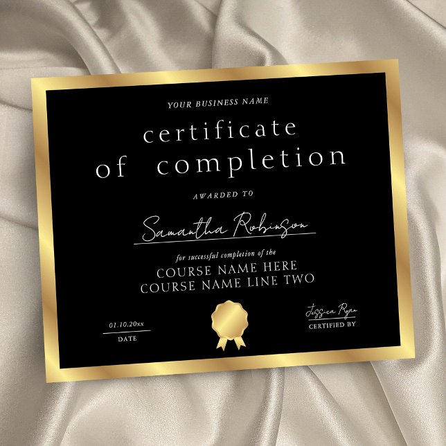 Black & Gold Abschlusszertifikat Geschäftspreis (Von Creator hochgeladen)