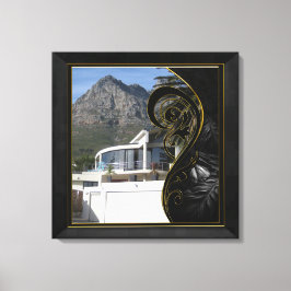 Black Gold Abstrakt Filigree Leinwanddruck