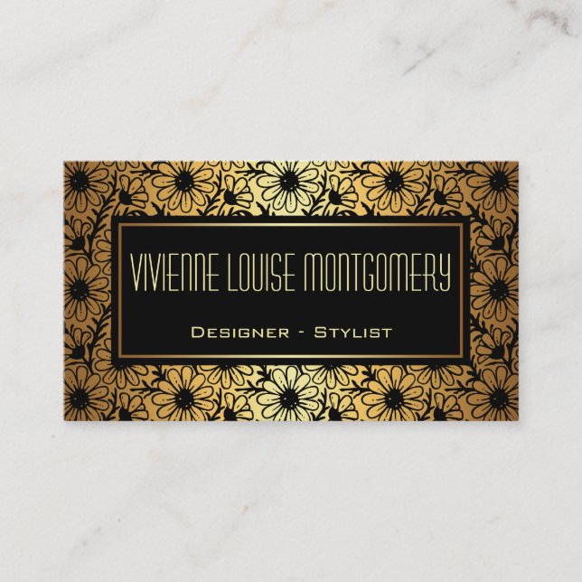 Black & Gold Adventure Muster Visitenkarte (Vorderseite)