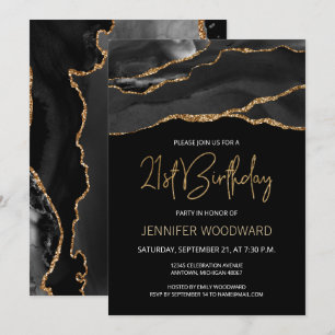 Black Gold Agate 21. Geburtstag Party