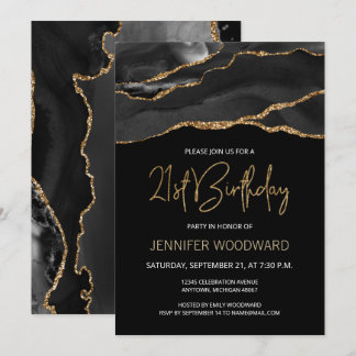 Black Gold Agate 21. Geburtstag Party