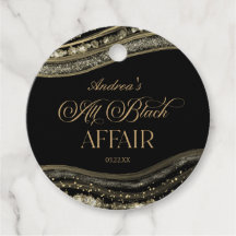 Black Gold Agate All Black Affair Birthday Party