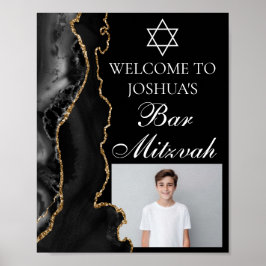 Black Gold Agate Bar Mitzvah Party Foto Poster