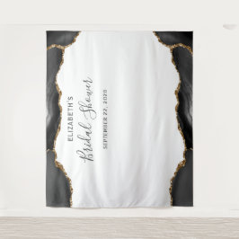 Black Gold Agate Brautparty Foto Booth Wandteppich