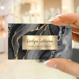 Black Gold Agate Business Card Visitenkarte