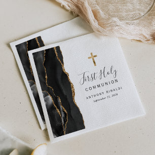 Black Gold Agate Erste Heilige Kommune Serviette