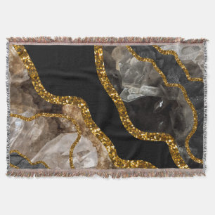 Black & Gold Agate Geode Glitzer Decke