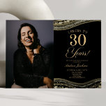 Black Gold Agate Picture 30. Geburtstag Party Einladung<br><div class="desc">Dies ist eine elegante Black Gold Agate Custom Picture Foto 30. Geburtstag Party Einladung!</div>