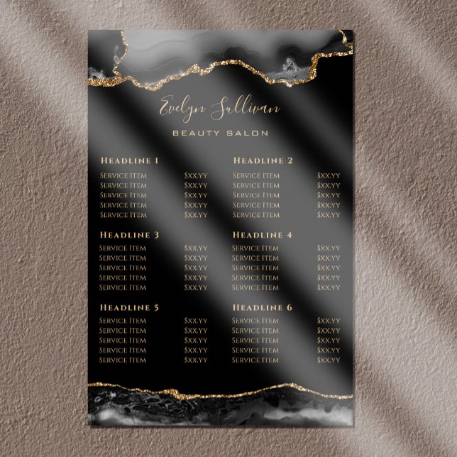 Black Gold Agate Preisliste Poster (Von Creator hochgeladen)