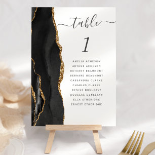 Black Gold Agate Wedding Tischnummer