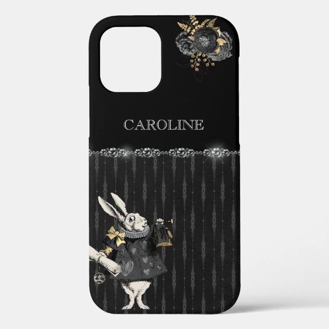 Black Gold Alice im Wunderland Case-Mate iPhone Hülle (Rückseite)