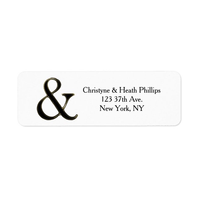 Black & Gold Ampersand Chic Wedding Einladung (Vorne)