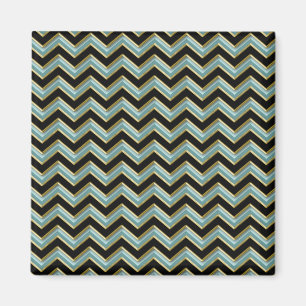 Black Gold Aquamarin ZigZag Magnet