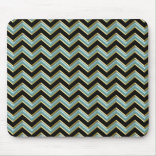 Black Gold Aquamarin ZigZag Mousepad