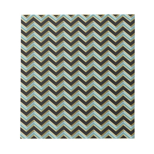 Black Gold Aquamarin ZigZag Notizblock (Vorderseite)