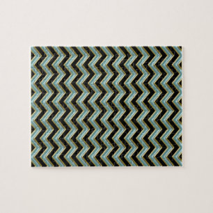 Black Gold Aquamarin ZigZag Puzzle