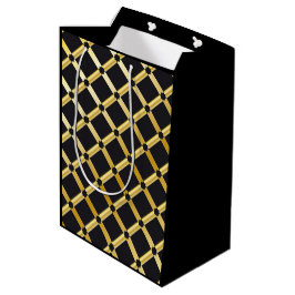 Black & Gold Arabesque Geschenktasche Mittlere Geschenktüte