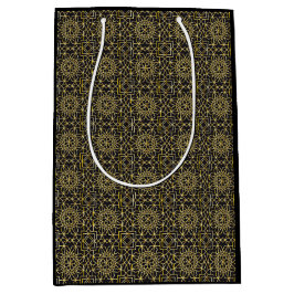 Black & Gold Arabesque Geschenktasche Mittlere Geschenktüte