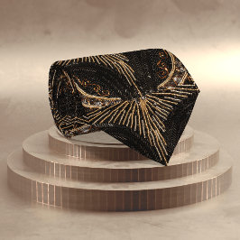 Black & Gold Art Deco Bead: New Year / 1920er Part Krawatte