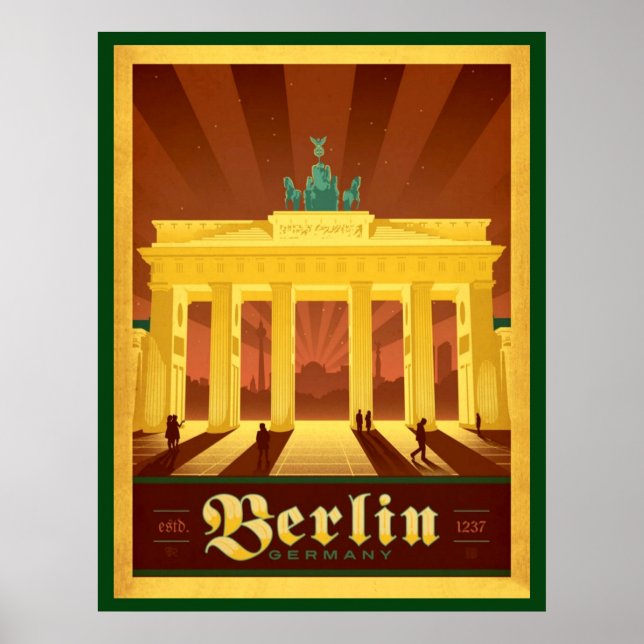 Black & Gold Art Deco Berlin Poster (Vorne)