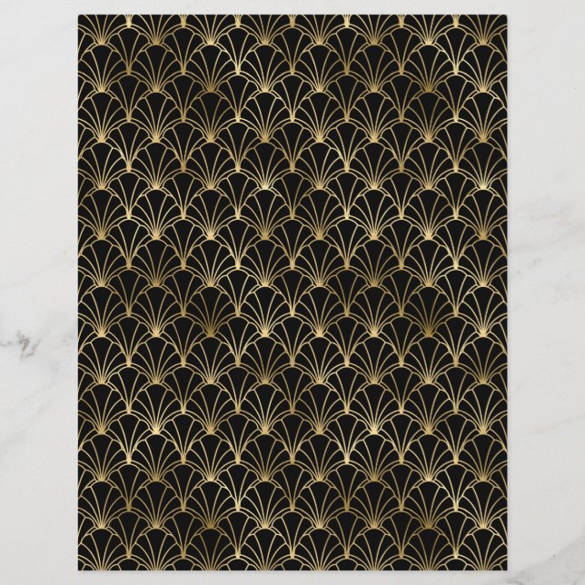 Black & Gold Art Deco Buchblatt (Rückseite)