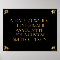 Black Gold Art Deco Custom DIY Wedding Sign