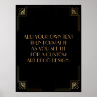 Black Gold Art Deco Custom DIY Wedding Sign