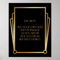 Black Gold Art Deco Custom DIY Wedding Sign
