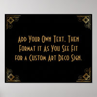 Black Gold Art Deco Custom DIY Wedding Sign