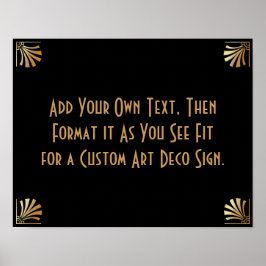 Black Gold Art Deco Custom DIY Wedding Sign Poster