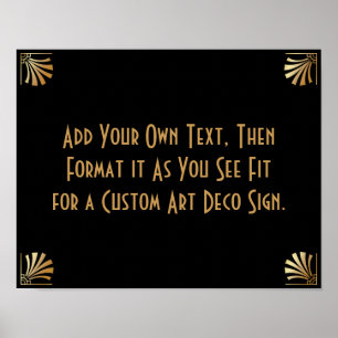Black Gold Art Deco Custom DIY Wedding Sign Poster