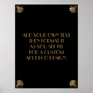 Black Gold Art Deco Custom DIY Wedding Sign Poster