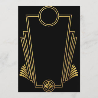 Black Gold Art Deco Einladung