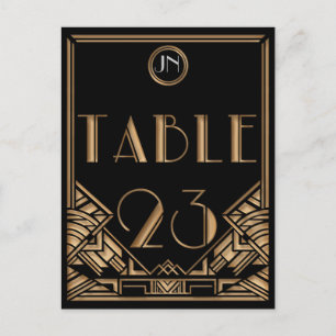 Black Gold Art Deco Gatsby Style Tischnummer 23