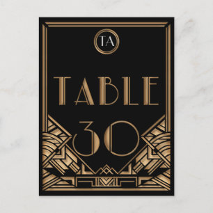 Black Gold Art Deco Gatsby Style Tischnummer 30
