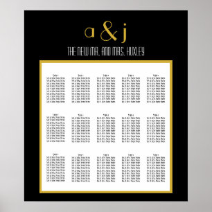 Black Gold Art Deco Hochzeitskarte 150 Poster