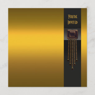 Black Gold Art Deco Party-Einladungsvorlage Einladung