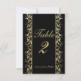 Black & Gold Babys Atem Hochzeitstischkarten Einladung