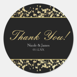 Black & Gold Babys Breath Wedding Stickers