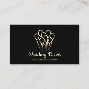 Black Gold Balloon Event Party Plane Visitenkarte