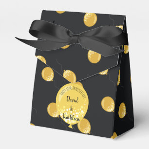 Black & Gold Balloons 50-jähriges Fvor Box Geschenkschachtel