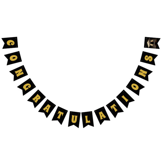 Black & Gold Banner "Glückwünsche" (Alle)