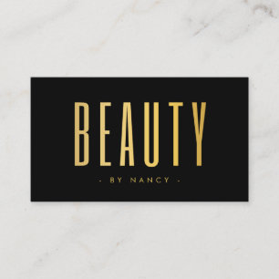 Black & Gold Beauty Salon Minimalist  Visitenkarte