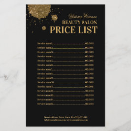 Black & Gold Beauty Salon Neue Preisliste Flyer